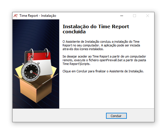 instalar o software time report 5