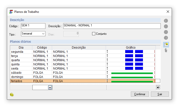 inserir plano de trabalho semanal